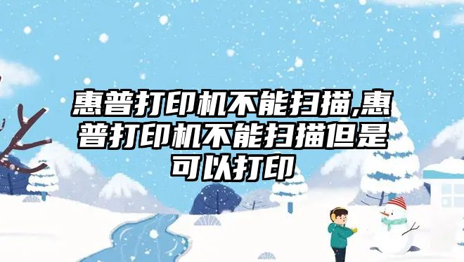 惠普打印機不能掃描,惠普打印機不能掃描但是可以打印