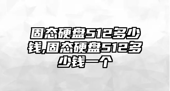 固態硬盤512多少錢,固態硬盤512多少錢一個