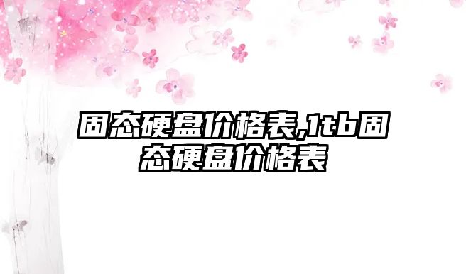 固態硬盤價格表,1tb固態硬盤價格表