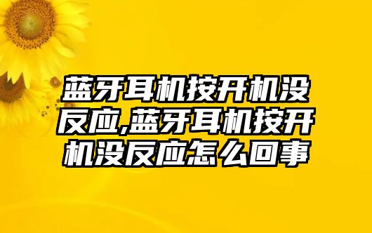 藍牙耳機按開機沒反應,藍牙耳機按開機沒反應怎么回事