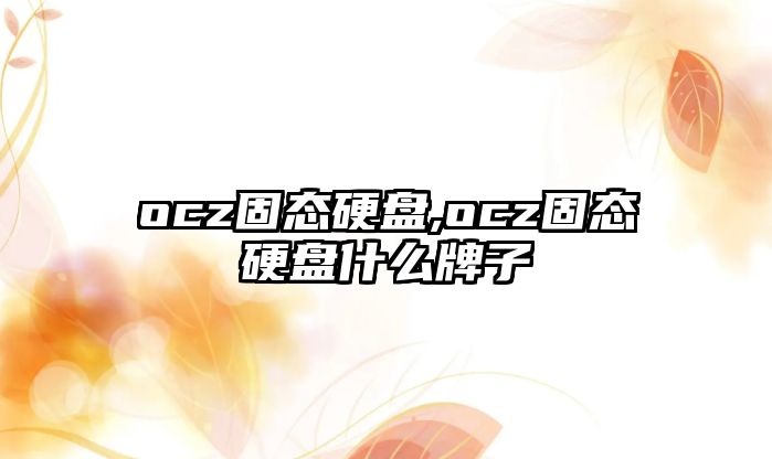 ocz固態硬盤,ocz固態硬盤什么牌子