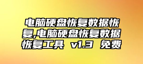 電腦硬盤恢復數據恢復,電腦硬盤恢復數據恢復工具 v1.3 免費