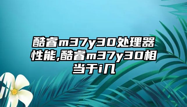 酷睿m37y30處理器性能,酷睿m37y30相當于i幾