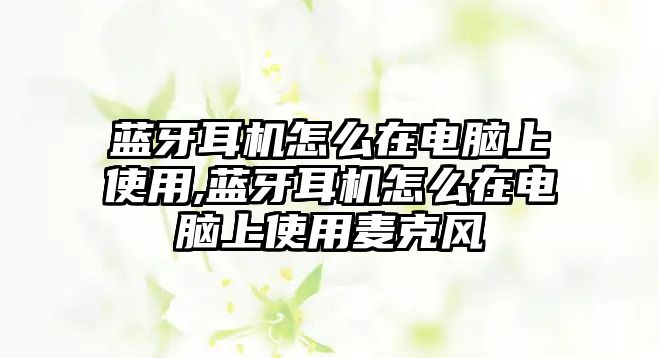 藍牙耳機怎么在電腦上使用,藍牙耳機怎么在電腦上使用麥克風(fēng)