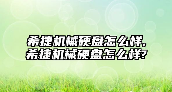 希捷機械硬盤怎么樣,希捷機械硬盤怎么樣?